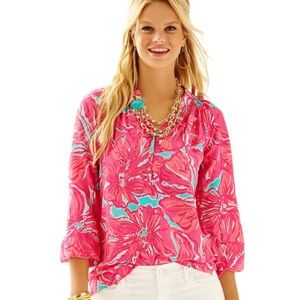 Lilly Pulitzer Elsa Top Flirty In Sea